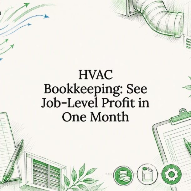 Decorative HVAC bookkeeping title card illustration