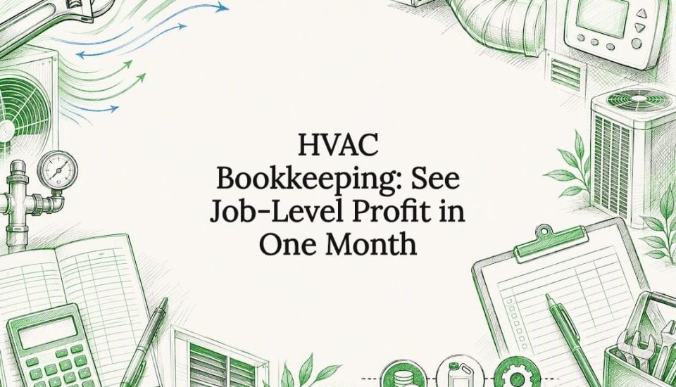 Decorative HVAC bookkeeping title card illustration