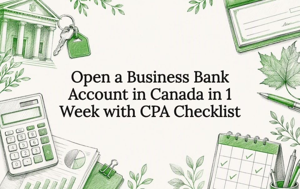 Decorative business banking title card illustration