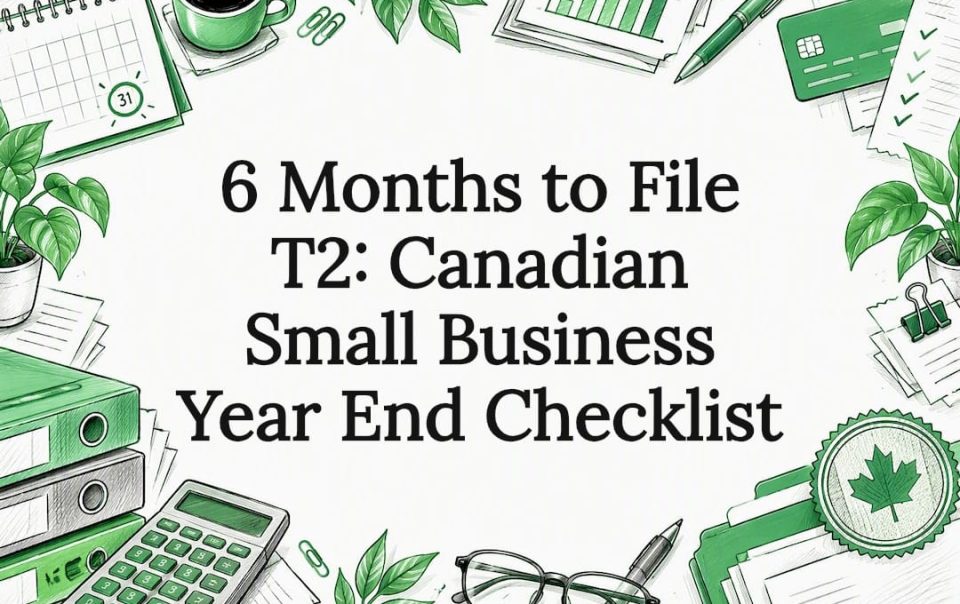 Decorative year-end accounting checklist title card