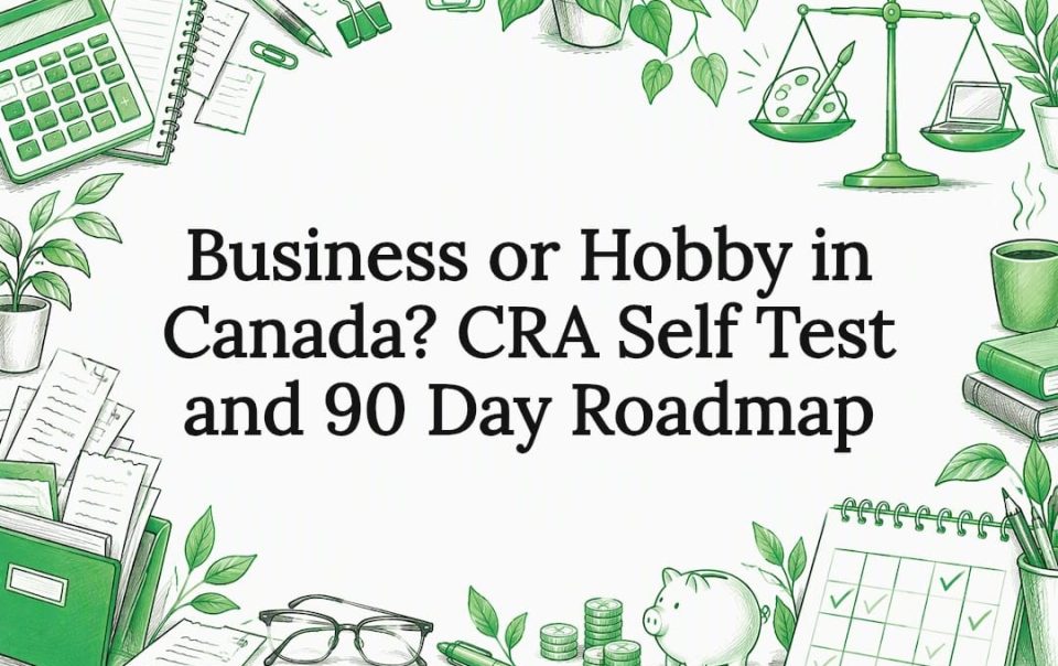 Decorative CRA hobby business title card illustration