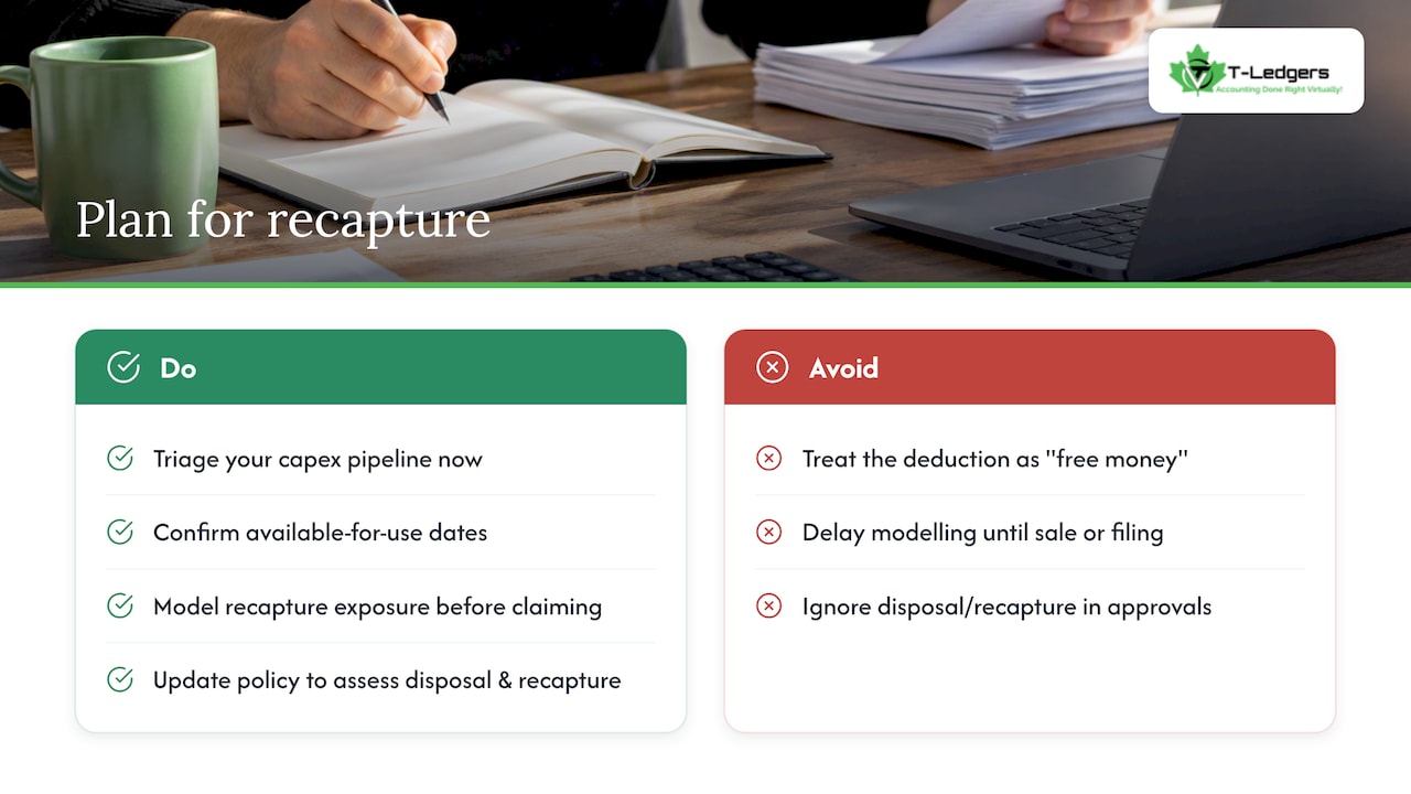 Our take: plan for the recapture, not just the deduction — overview diagram