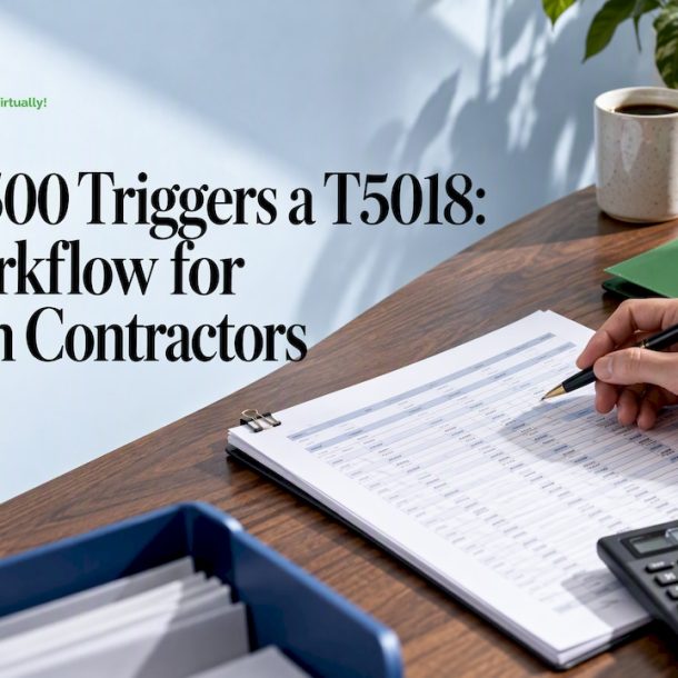 CPA reviewing contractor payment records