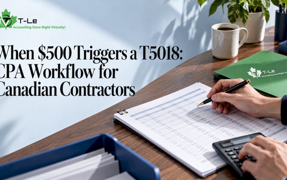 CPA reviewing contractor payment records