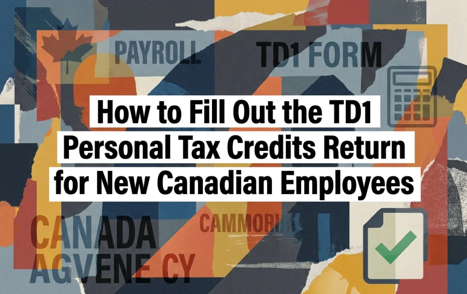 Professional header image for educational tutorial: How to Fill Out the TD1 Personal Tax Credits Return for N...