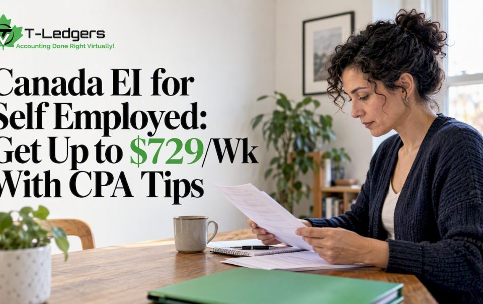 Self-employed worker reviewing EI opt-in papers